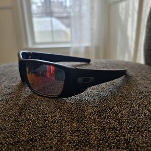 Oakley Polarized Sport Sunglasses - Black Frame with Red Mirrored Lenses